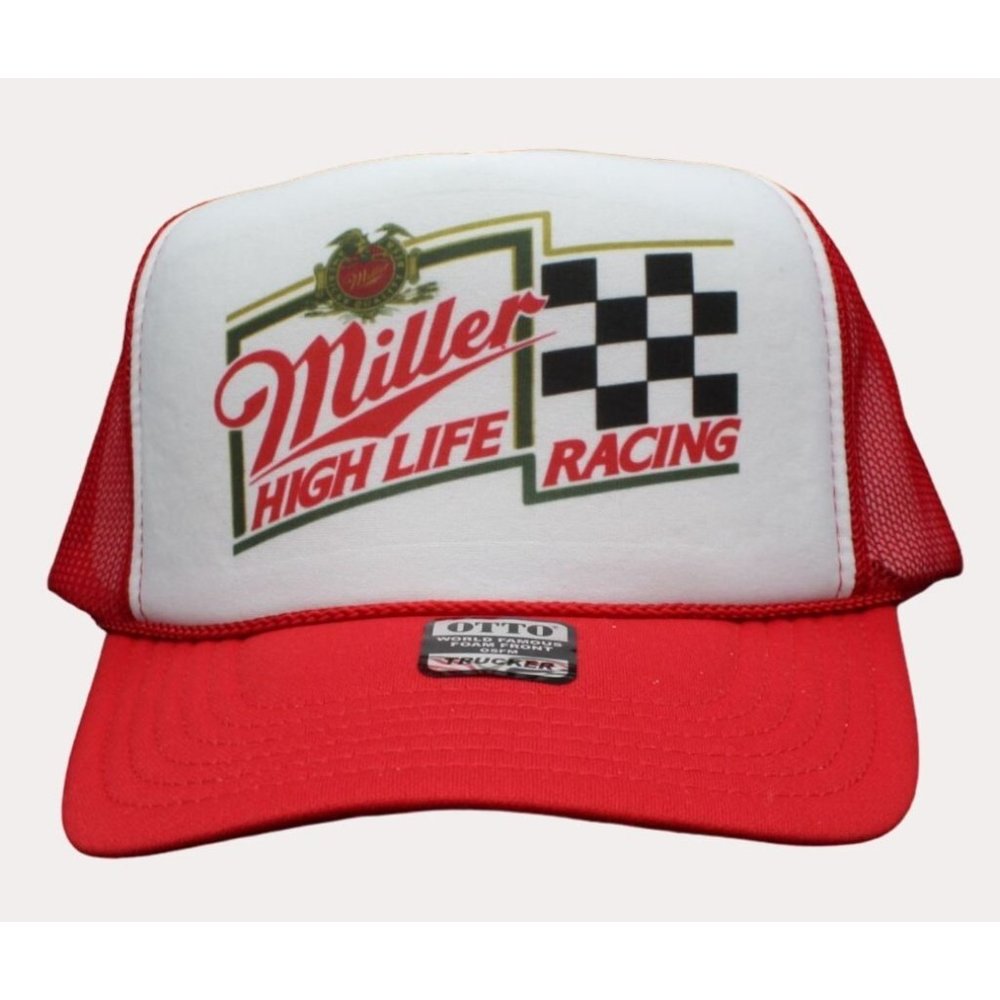 Miller High Life Racing Trucker Hat Baseball Cap Mesh Miller Racing Hat